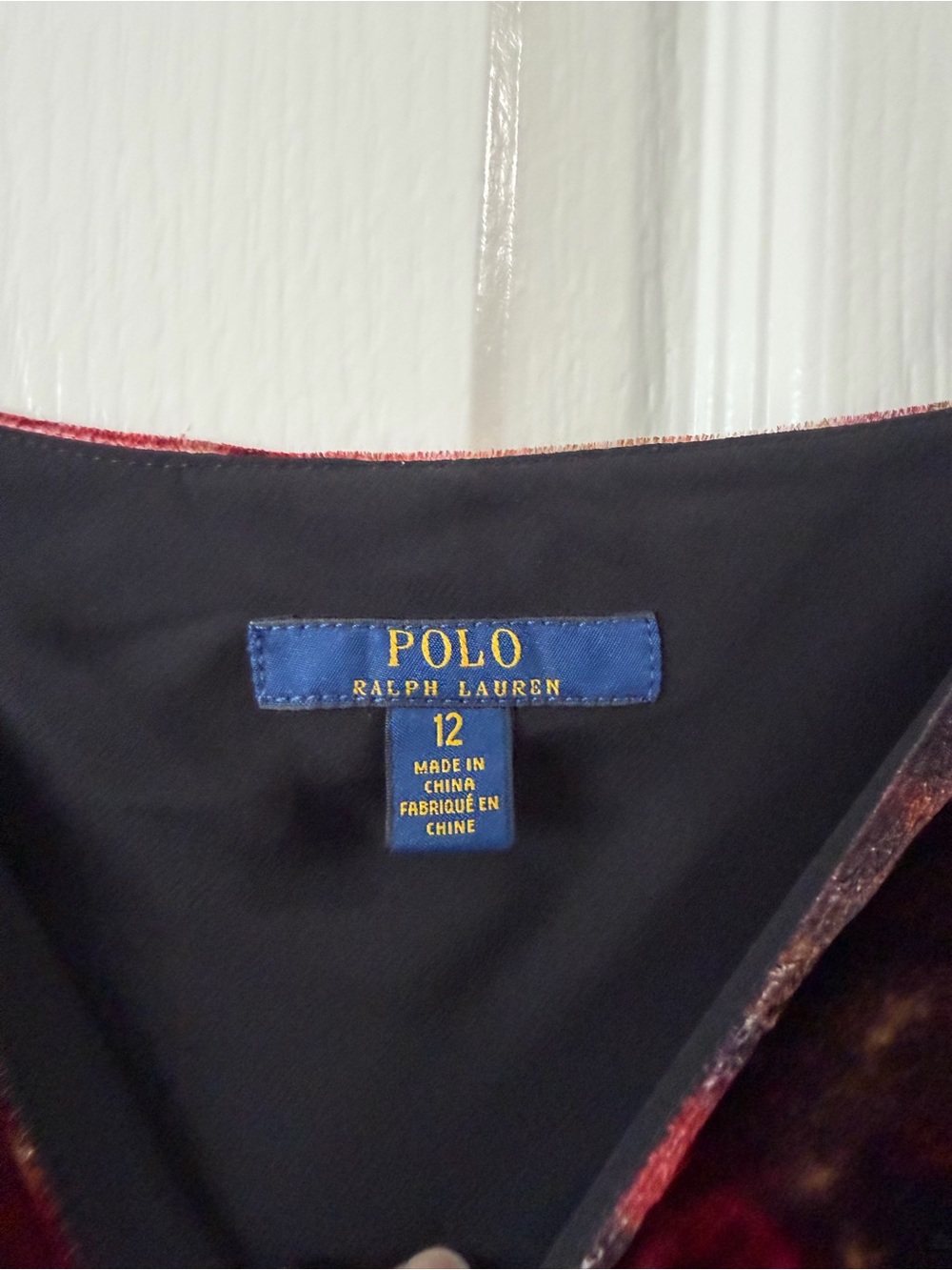 Ralph Lauren Burgundy Velvet Floral Spaghetti Strap Cami - Picture 2 of 4
